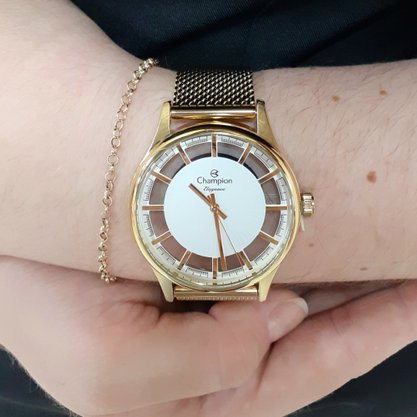 Relógio Champion Dourado Feminino Elegance