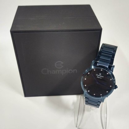 Relógio Champion Elegance Azul Marinho com Pedras