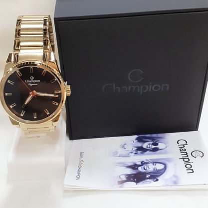 Relógio Champion Masculino Dourado Elegance