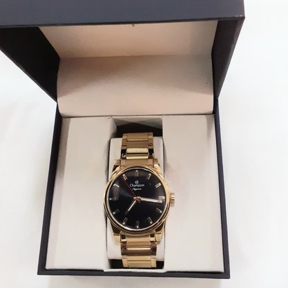 Relógio Champion Masculino Dourado Elegance