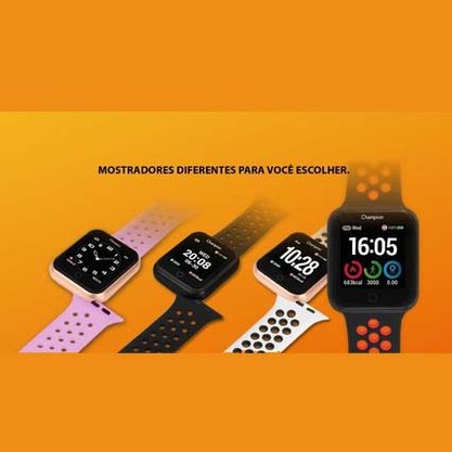 Relógio Champion Smartwatch Preto e Branco