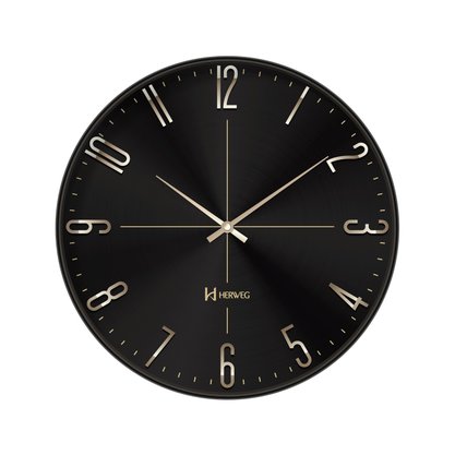 Relógio de Parede Herweg Sofisticado Preto