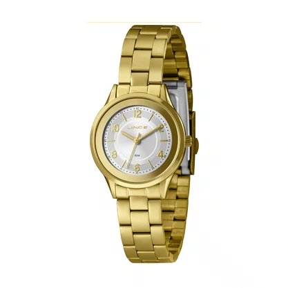 Relógio Lince Feminino Dourado com Números