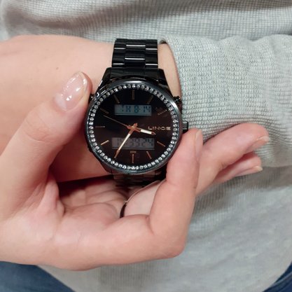 Relógio Lince Feminino Preto Anadigi