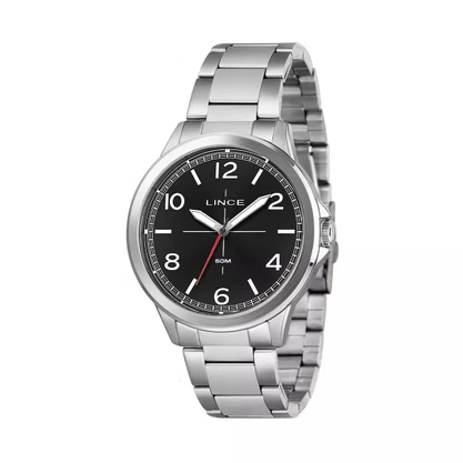 Relógio Lince Masculino Aço Visor Preto