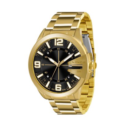 Relógio Lince Masculino Dourado