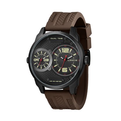 Relógio Lince Masculino Dual Time Preto