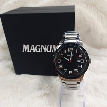 Relógio Magnum Masculino Aço Calendário