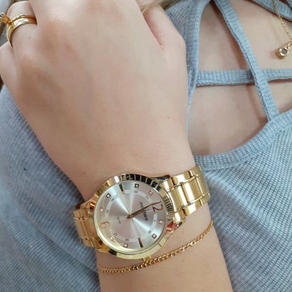 Relógio Mondaine Feminino Dourado