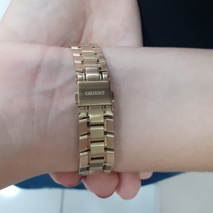 Relógio Orient Feminino Dourado Calendário
