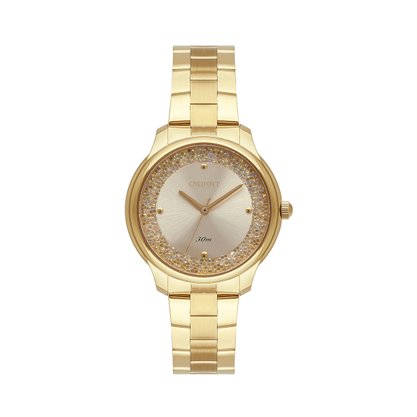 Relógio Orient Feminino Dourado com Pedras
