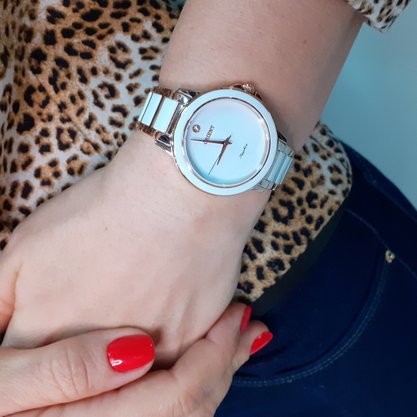 Relógio Orient Feminino Rose e Branco