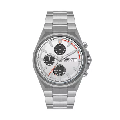 Relógio Orient Masculino Aço Multifunção Solartech