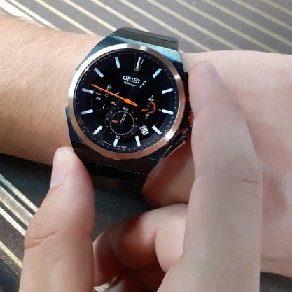 Relógio Orient Masculino Cronógrafo Preto