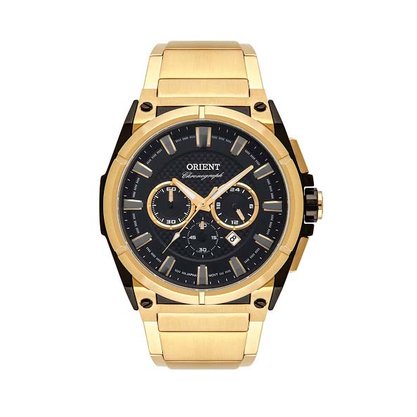 Relógio Orient Masculino Dourado e Preto Cronógrafo