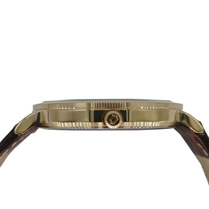 Relógio Orient Masculino Dourado Pulseira Couro