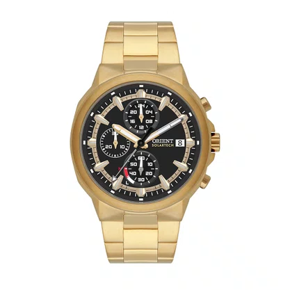Relógio Orient Masculino Dourado Solartech