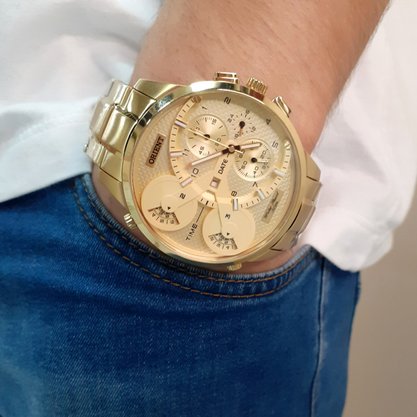 Relógio Orient Masculino Dourado Xl