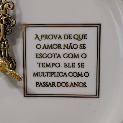 Relógio Prato Diceart Bodas de Ouro