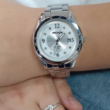 Relógio Seculus Feminino Prata Long Life
