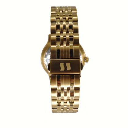 Relógio Seculus Masculino Dourado com Calendário