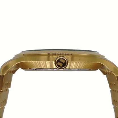 Relógio Seculus Masculino Dourado com Calendário