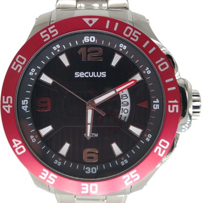 Relógio Seculus Masculino Prata Aço