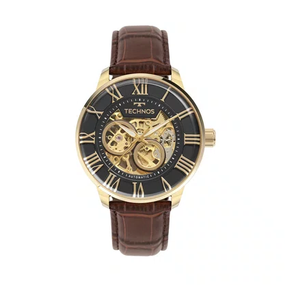 Relógio Technos Automático Skeleton Dourado
