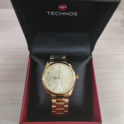 Relógio Technos Dourado Feminino com Pedras