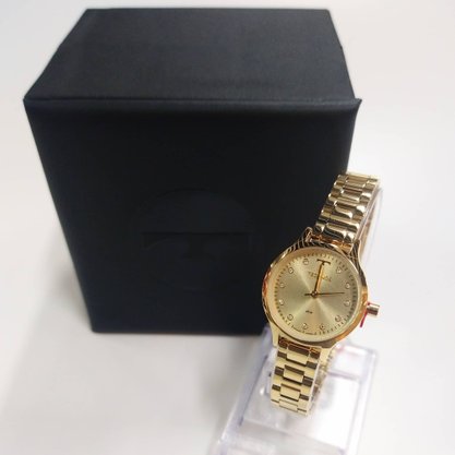Relógio Technos Feminino Dourado com Pedras