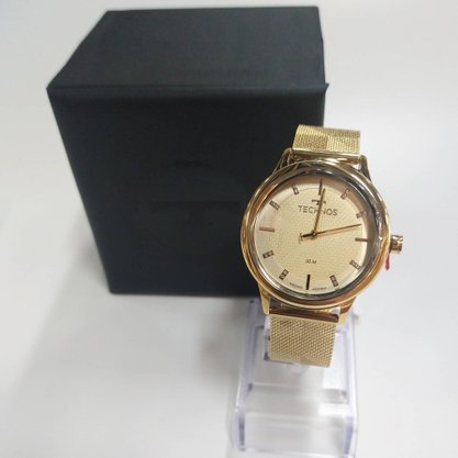 Relógio Technos Feminino Dourado com Pedras