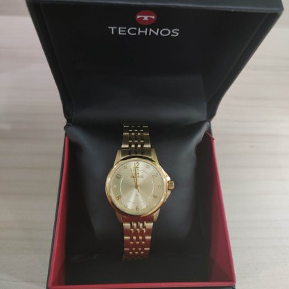 Relógio Technos Feminino Dourado com Pedras