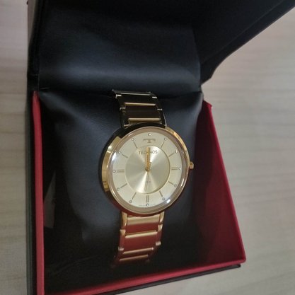 Relógio Technos Feminino Dourado com Pedras