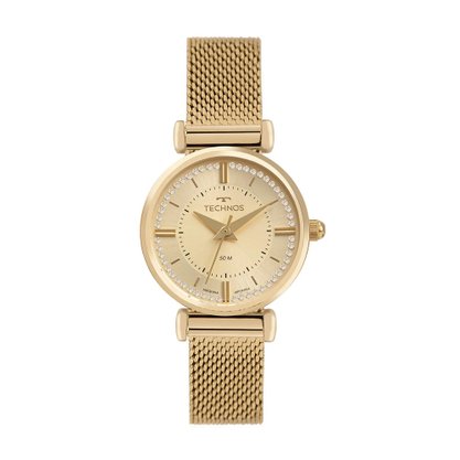 Relógio Technos Feminino Dourado Elegance Pedras