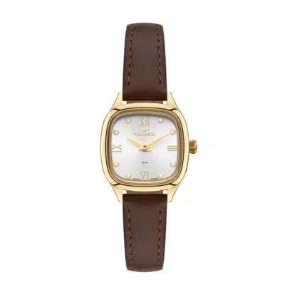 Relógio Technos Feminino Dourado Pulseira Couro
