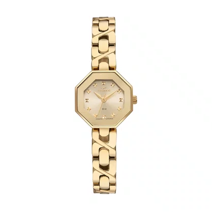 Relógio Technos Feminino Oitavado Dourado