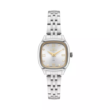 Relógio Technos Feminino Prata com Pedras