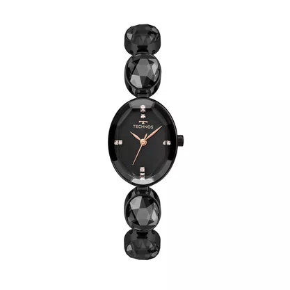 Relógio Technos Feminino Preto com Pedras