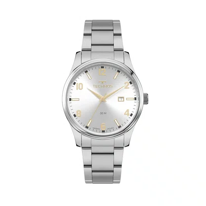 Relógio Technos Masculino Aço com Calendário