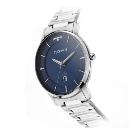 Relógio Technos Masculino Aço Slim Calendário