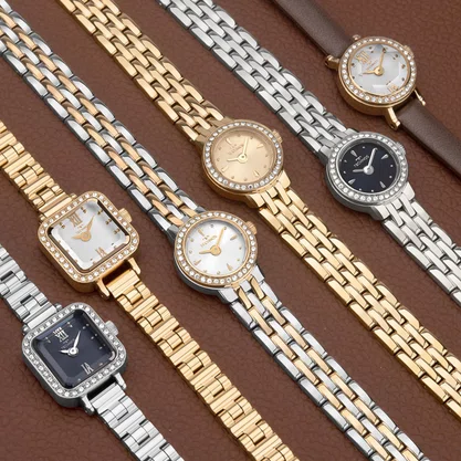 Relógio Technos Mini Petit Feminino Dourado com Pedras
