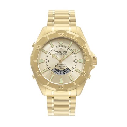 Relógio Technos Skydiver Anadigi Dourado