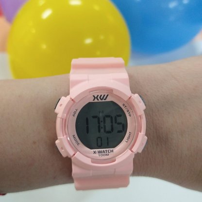 Relógio X-watch Feminino Infantil Digital Rosa