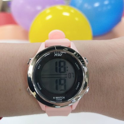 Relógio X-watch Feminino Infantil Digital Rosa
