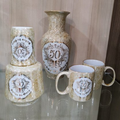 Vaso Diceart Contemporany Bodas de Ouro