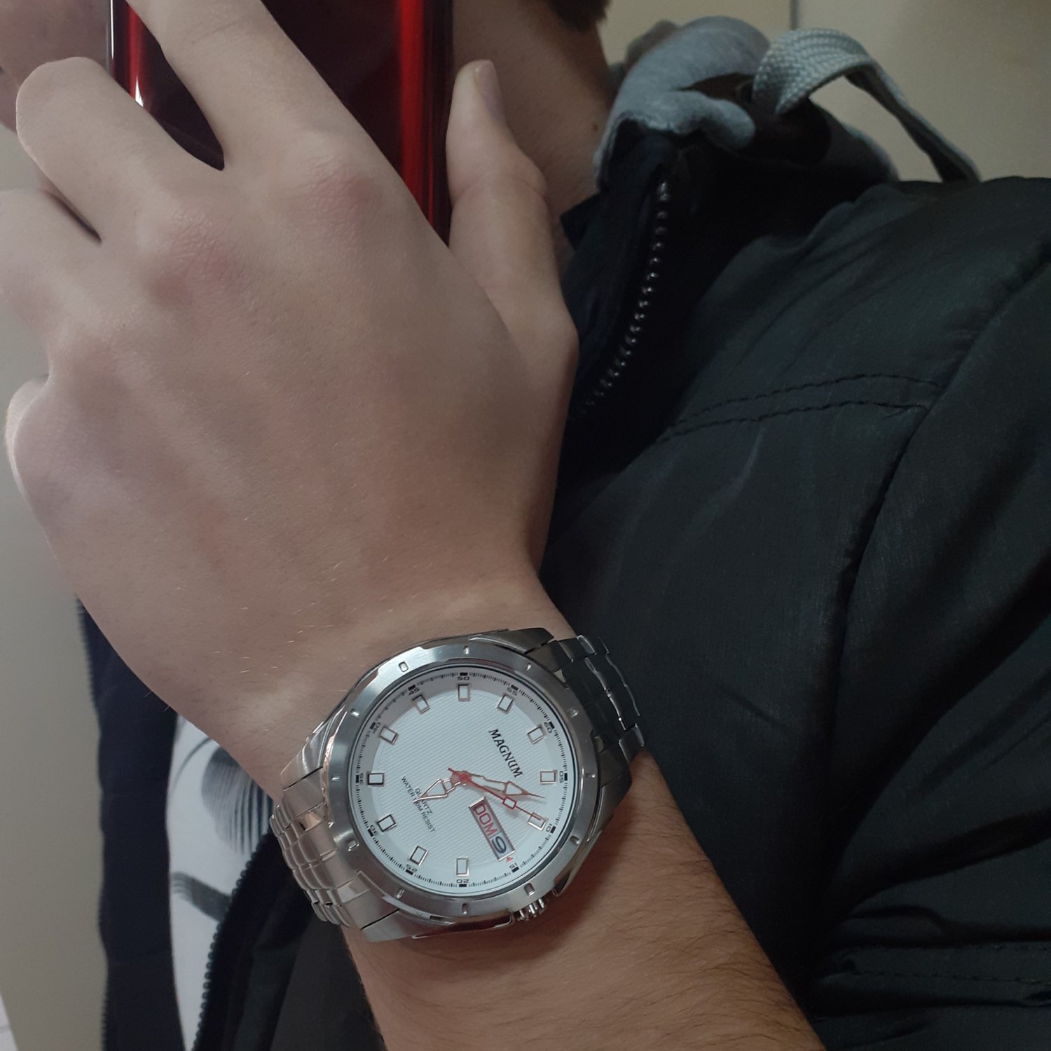 Relógio Magnum Masculino Aço Calendário - Relojoaria e Ótica Suiça