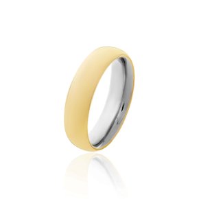 Aliança Aço Inox e Ouro 416 Envelopada 5,3mm
