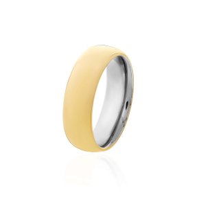 Aliança Aço Inox e Ouro 416 Envelopada 6,3mm