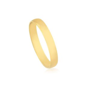 Aliança Ouro 18k Dourada Lisa Anatômica 3mm