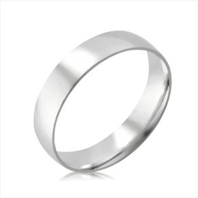 Aliança Prata Lisa Abaulada Anatômica 5mm